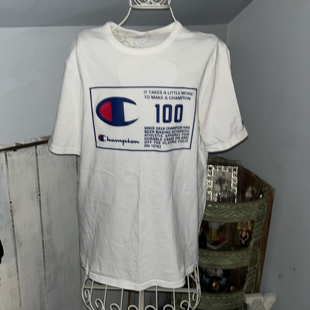 Champion White Tee Size L